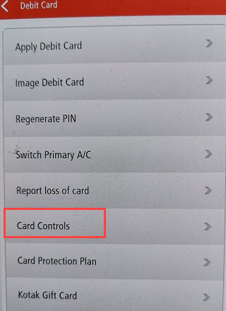 Kotak Debit card online transactions