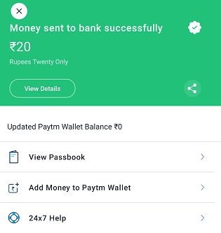  Transfer Money From Paytm Wallet To Bank Account 