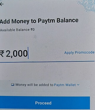 paytm wallet add money