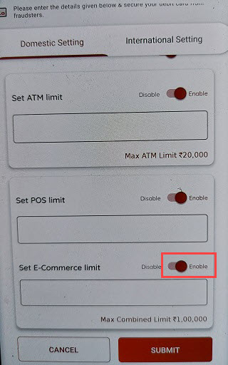 South Indian Bank activate online transaction debit card