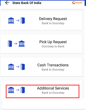 Door step banking add bank account