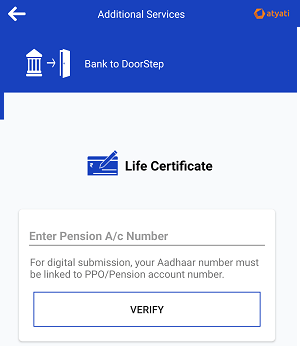 Submit Life Certificate Online through Door Step Banking