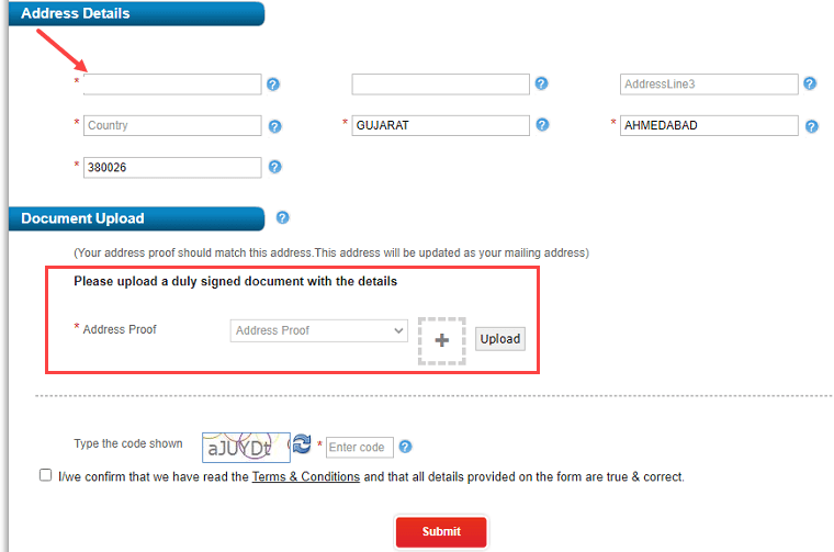 Change/Update HDFC Bank Account Address Online