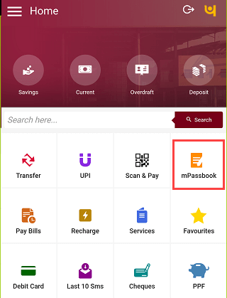 PNB mPassbook