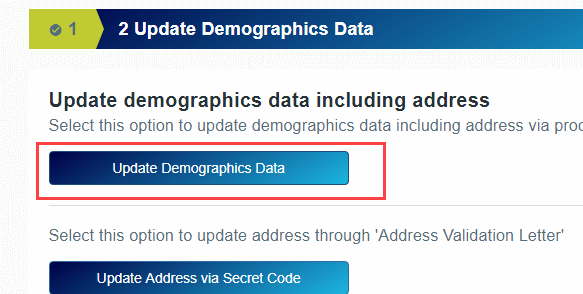 Update Aadhaar Card Demographics Data Online