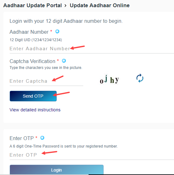 Update Aadhaar Card Demographics Data Online