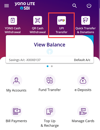 SBI UPI Money Transfer through Mobile Banking