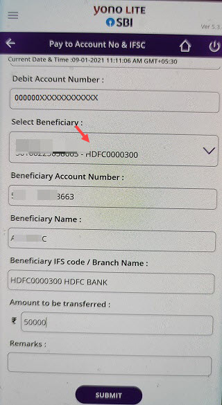 SBI UPI Money Transfer through Mobile Banking