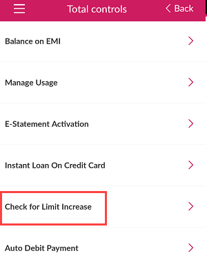 Axis Credit card limit increase