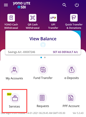sbi mobile banking services