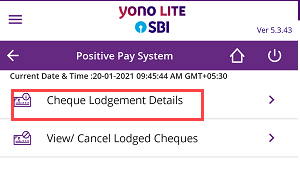  Submit SBI Cheque Details (Positive Pay) Online