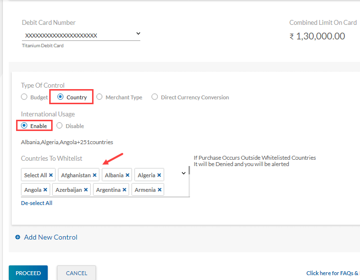 Enable International usage for Yes Bank Debit Card