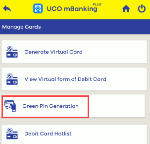 UCO bank ATM PIN Online