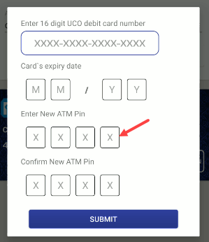 UCO bank ATM PIN Online