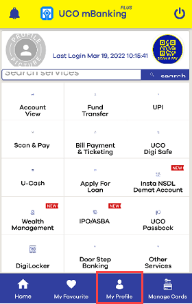 UCO update mobile number