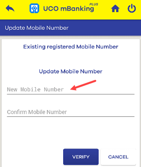 UCO update mobile number