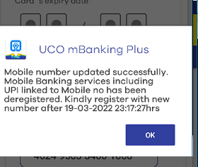 UCO update mobile number