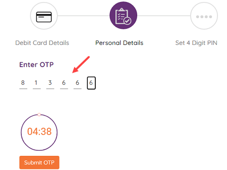 AU Small Finance Bank Debit Card ATM PIN