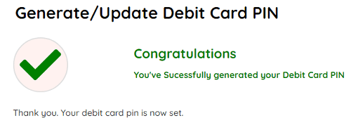 AU Small Finance Bank Debit Card ATM PIN