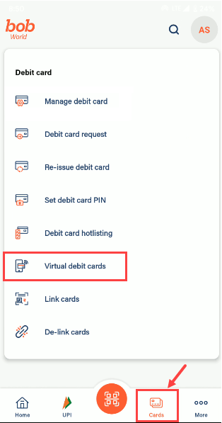 Create Bank of Baroda Virtual Debit Card Online