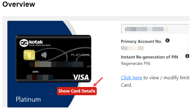 Check Kotak Debit Card Number, Expiry Date, and CVV Online