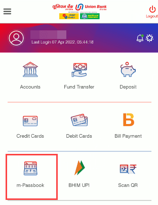 Union Bank of India mpassbook