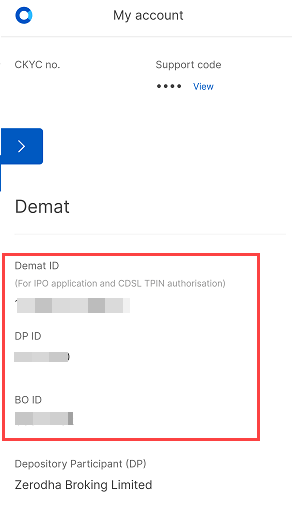 zerodha BO ID DP ID