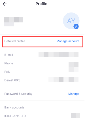 zerodha manage account
