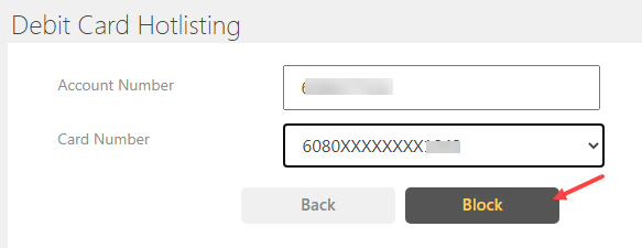 block Indian Bank Debit Card permanently