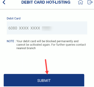 block Indian Bank Debit Card permanently