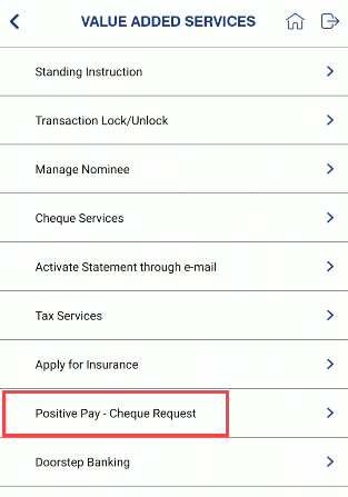 Indian Bank positive pay online