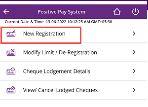 Register SBI Account for Positive Pay System