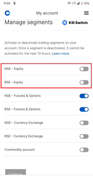 Zerodha kill switch