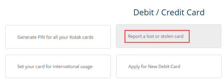 Permanently Block Kotak Debit Card Online