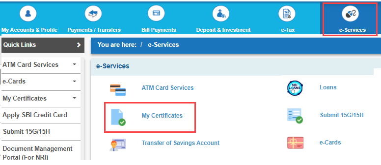 SBI Account Interest Certificate