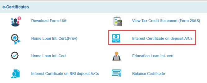 SBI Account Interest Certificate