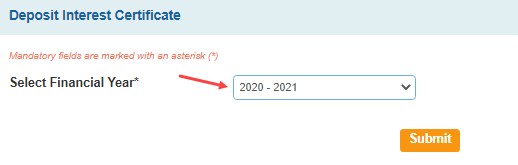 SBI Account Interest Certificate