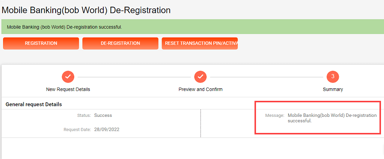 De-Register Bank of Baroda Mobile Banking (bob  world)