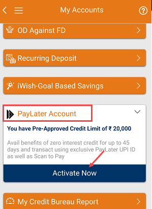 Activate ICICI PayLater Account Online
