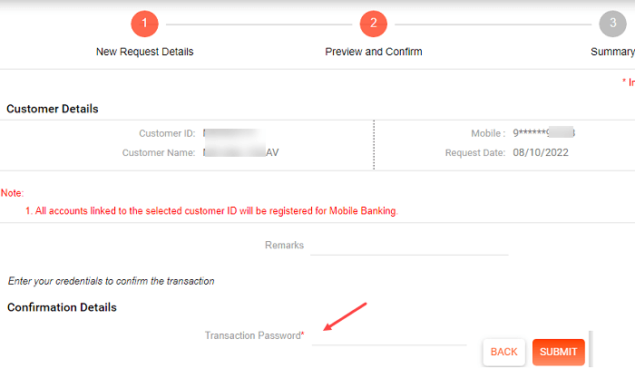 Bank of Baroda mobile banking registration