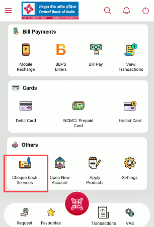 Request Central Bank of India Cheque Book