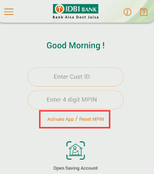 Activate IDBI Bank Mobile Banking