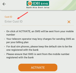 Activate IDBI Bank Mobile Banking