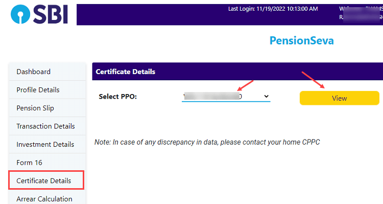  Check Status of Life Certificate in SBI Online