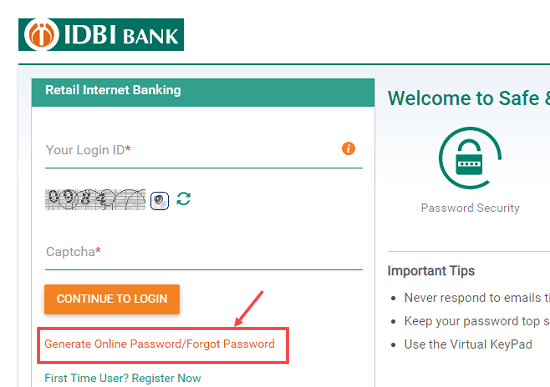 Unblock/Unlock IDBI Internet Banking Online