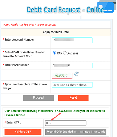 Re-issue New Canara Bank ATM/Debit Card When Existing Debit Card Expired