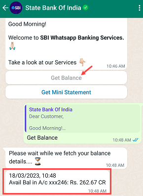 SBI WhatsApp Banking