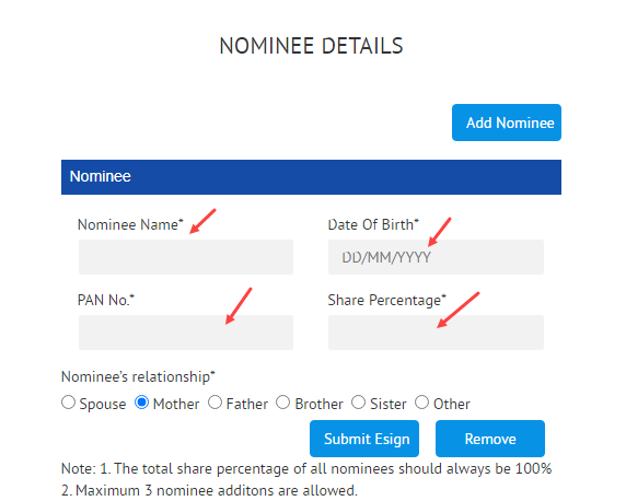 Add Nominee in Angel One Online