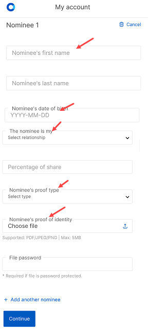 Add Nominee Zerodha