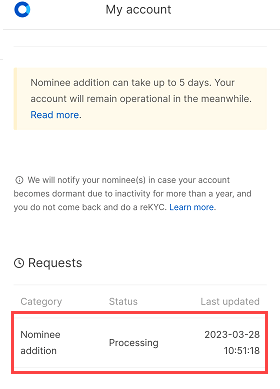 Add Nominee Zerodha